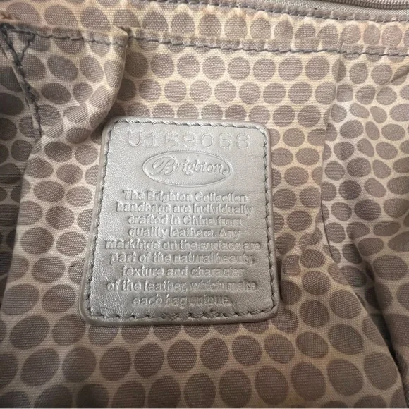 BRIGHTON Color Block Stripes Leather Extra Large Shoulder Tote Bag - Picture 10 of 12